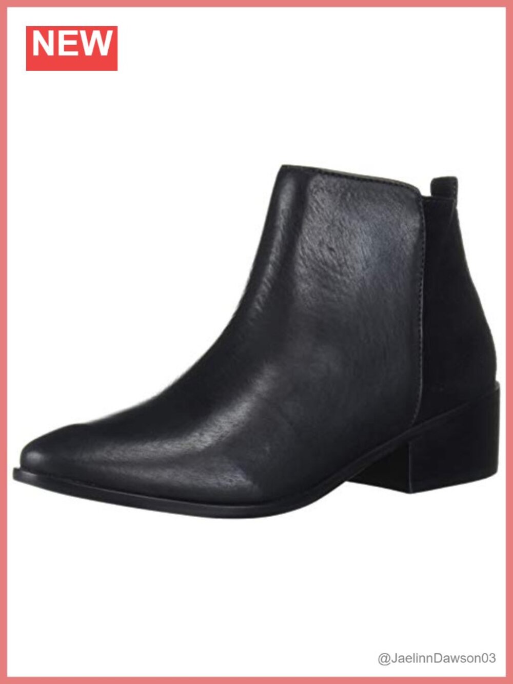 Pointed Toe Color-Block Ankle Bootie Block Heel Zip
